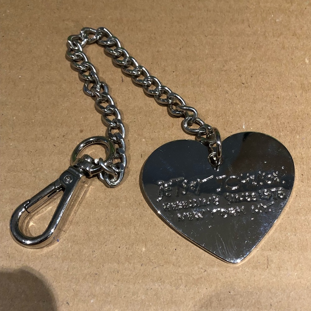 Betsey Johnson Silver Heart Keychain/ Bag Charm